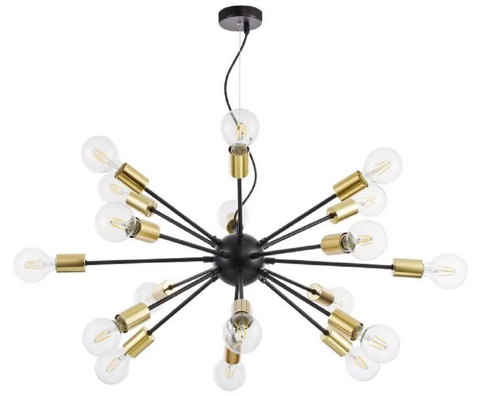Knallerangebot Casa Padrino lampada a sospensione di lusso nero / ottone Ø 98 x H. 74,2 cm - Lampada Hotel e Ristorante
