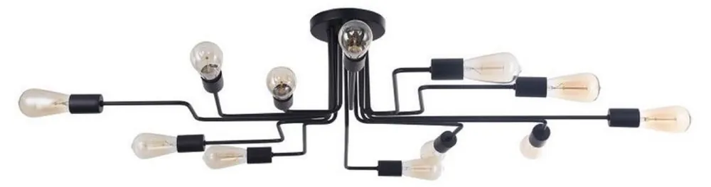 Nur Für Kurze Zeit Casa Padrino lampada di copertura di design nero 123 x 88 x H. 25,2 cm - Luce Moderna con Montatura in Metallo Verniciato e Insolita Ottica Stile Loft