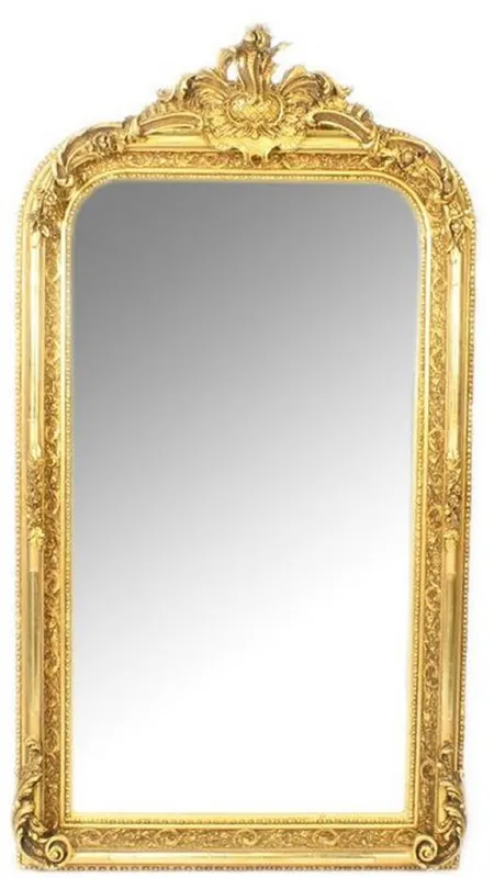 Casa Padrino Specchio da Parete Barocco Oro 70 x H. 140 cm - Magnifico Specchio Barocco con Cornice in Legno e Splendide Decorazioni Abverkauf