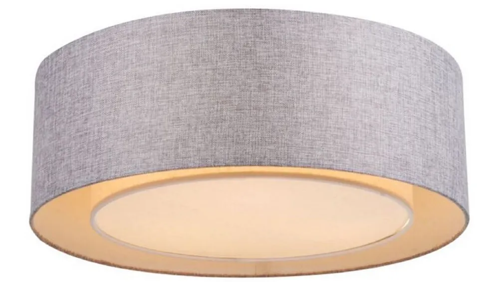 Casa Padrino lampada di copertura grigio Ø 52 x H. 17,5 cm - Luce Moderna ed Elegante con Struttura in Metallo e Rivestimento in Tessuto Heißes Angebot