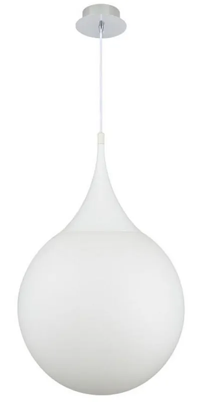 Casa Padrino lampada a sospensione LED argento / bianco Ø 40 x H. 150 cm - Lampada a Sospensione con Paralume in Vetro Smerigliato Preisknaller