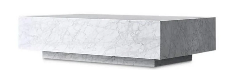 Wochenendangebot Casa Padrino Tavolino di Lusso Bianco 100 x 100 x H. 35 cm - Tavolino Quadrato in Marmo di Carrara - Tavolo in Marmo - Qualità di Lusso