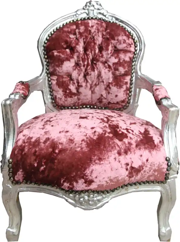 Wochenendangebot Casa Padrino Baroque sedia per bambini in velluto rosa antico / argento - mobili per bambini