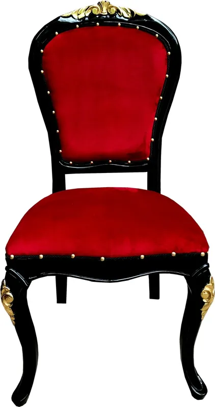 Saisonangebot Sedia da pranzo di lusso barocca Casa Padrino Bordeaux / Nero / Oro - Mobili hotel di lusso - Mobili barocchi