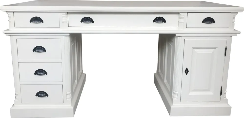 Scrivania di lusso Casa Padrino in pino solido Inghilterra bianco 160 cm - Scrivania inglese - Stile antico - Impero Art Nouveau barocco coloniale Shabby Chic Sonderangebot