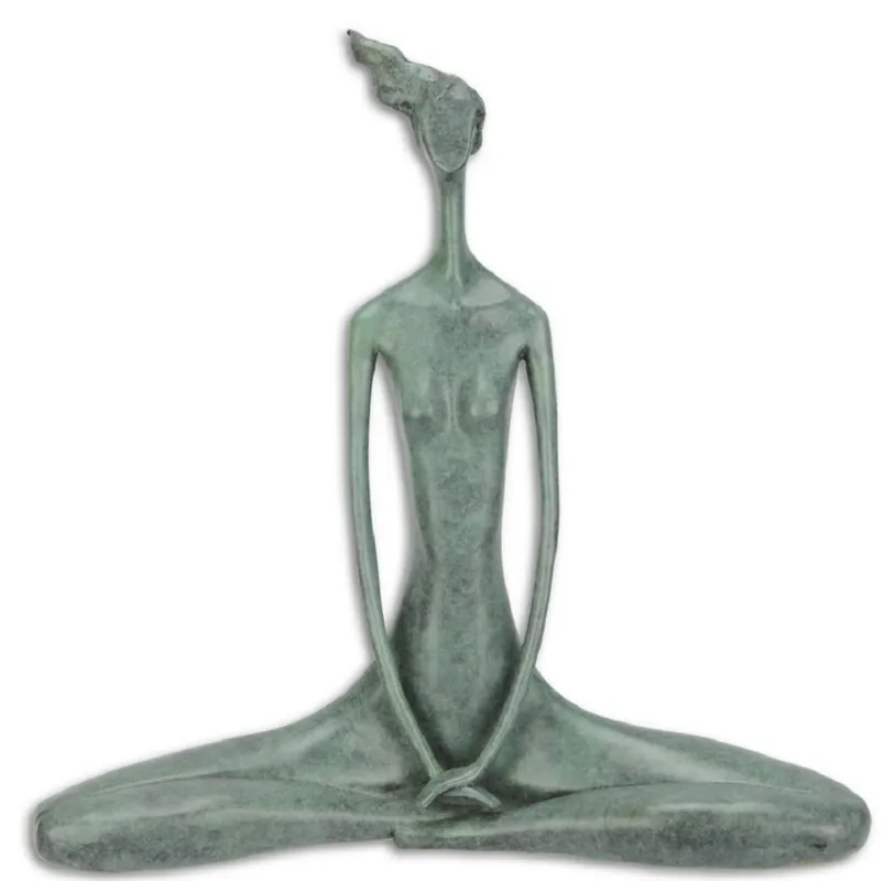 Casa Padrino figura di bronzo di design yoga donna blu 42,3 x 15,5 x H. 41,8 cm - Scultura in Bronzo Decorazione di Lusso Beliebt