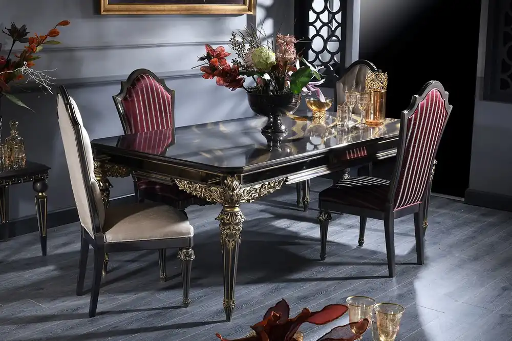 Casa Padrino set da pranzo barocco di lusso - Tavolo da Pranzo e 4 Sedie da Pranzo - Mobili da Sala da Pranzo in Stile Barocco Super-Preis