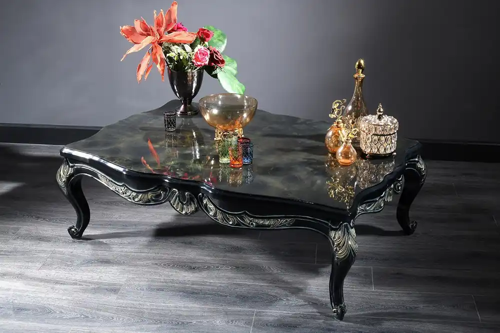 Casa Padrino tavolo da salotto di lusso barocco nero / verde / oro 138 x 95 x H. 45 cm - Tavolino da Caffè Barocco Meistverkauft
