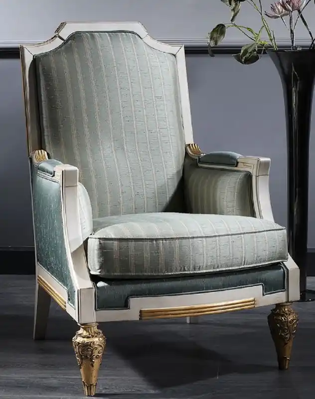 Casa Padrino Poltrona Barocco di Lusso Turchese / Bianco / Oro 70 x 80 x H. 112 cm - Mobili per Soggiorno Barocchi Preis Gesenkt