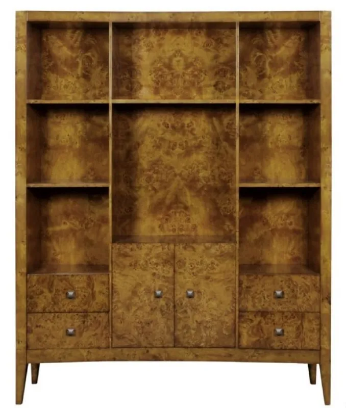 Casa Padrino gabinete per libri di lusso con 2 porte e 4 cassetti marrone chiaro 150 x 35 x H. 190 cm - Armadio da Ufficio - Armadio da Soggiorno - Qualità di Lusso Angebot