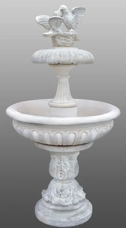 Preis Gesenkt Casa Padrino fontana in stile Art Nouveau con Piccioni Decorative Bianco Ø 96 x H. 175 cm - Fontana da Giardino in Stile Barocco e Art Nouveau