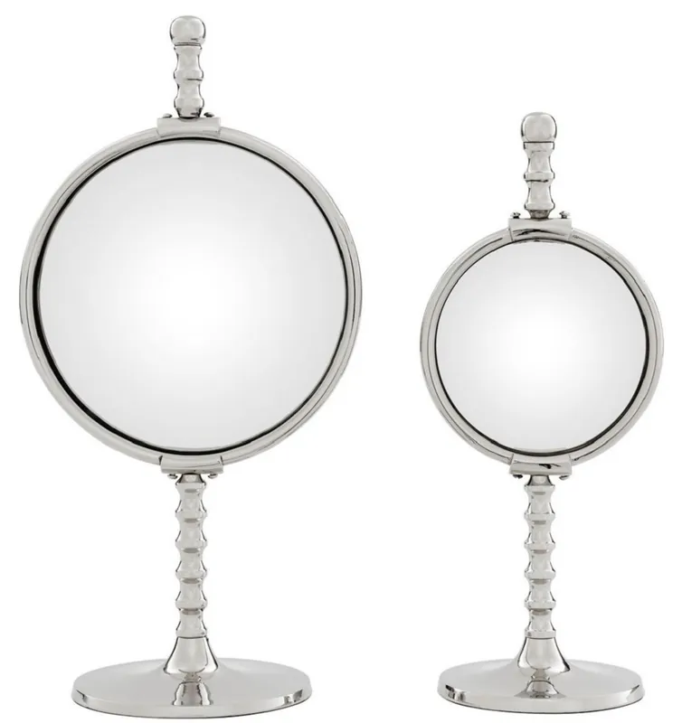 Casa Padrino set di specchi di lusso argento - 2 Specchi da Tavolo con Specchio Convesso - Accessori Decorativi Mega-Angebot