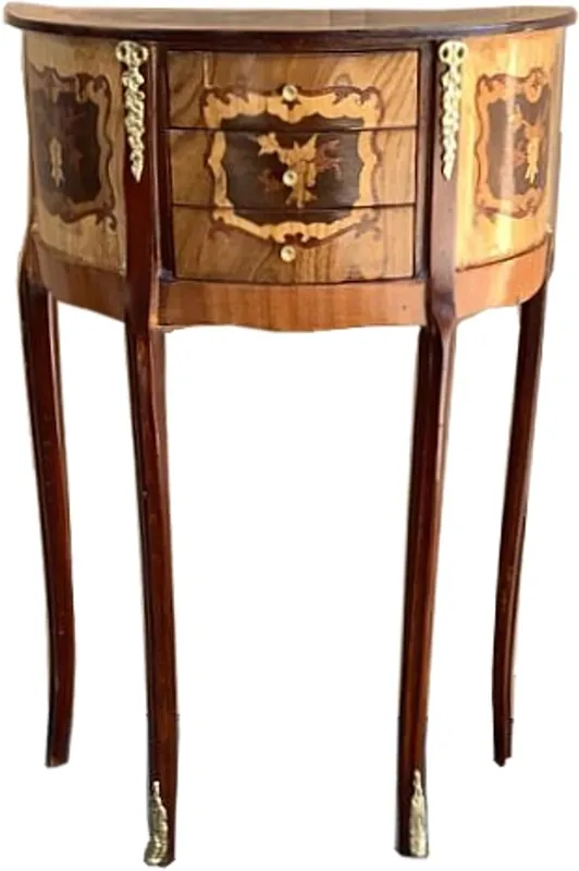 Neue Ware Comò barocco Casa Padrino con 3 cassetti marrone intarsiato - stile antico - consolle del comodino