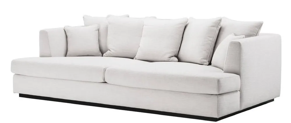 Finale Aktion Casa Padrino divano da salotto di lusso bianco / nero 265 x 151 x H. 90 cm - Divano con 7 Cuscini - Arredo Soggiorno di Lusso
