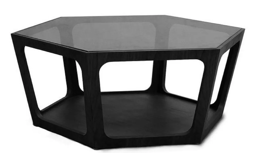 Casa Padrino tavolino di lusso nero 90 x 78 x H. 35 cm - Tavolo da Salotto con Piano in Vetro Colorato Nero - Mobili da Soggiorno - Mobili di Lusso Preisreduziert