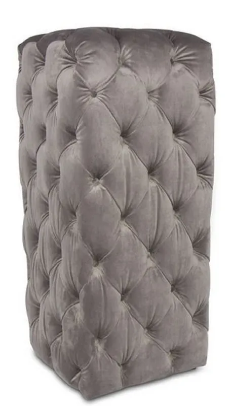 Casa Padrino Pilastro Chesterfield di Lusso in Velluto Grigio 45 x 45 x H. 101 cm - Mobili Chesterfield Preiswert