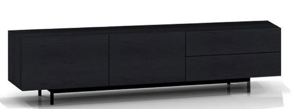 Billig Casa Padrino Armadio TV di Lusso con 2 Porte e 2 Cassetti Nero 180 x 50 x H. 46 cm - Armadio in Rovere Massello - Mobili di Lusso