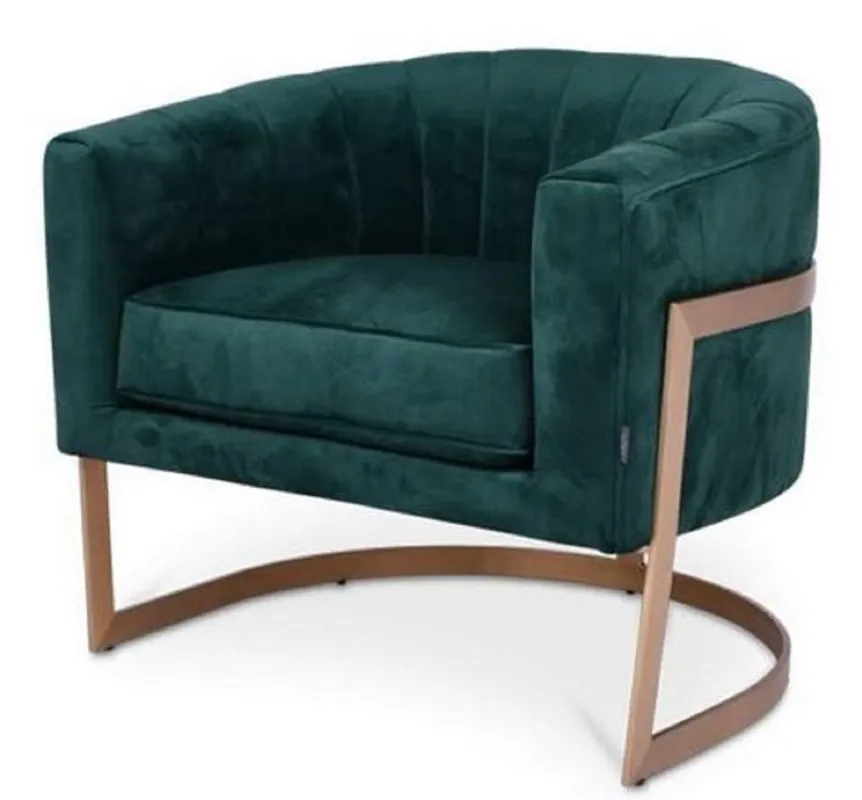 Neu Im Sortiment Casa Padrino poltrona di lusso in velluto verde scuro / rame 70 x 66 x H. 68 cm - Mobili per Soggiorno di Design