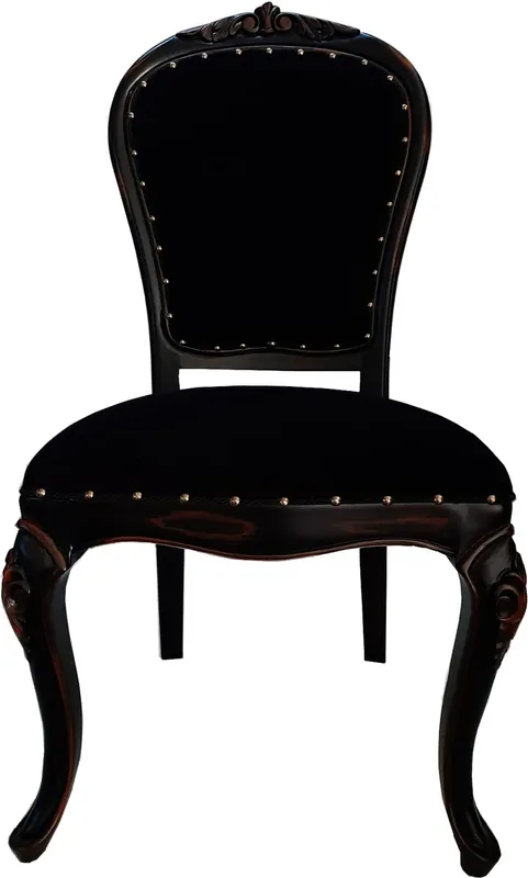 Jetzt Kaufen Sedia da pranzo di lusso barocca di Casa Padrino Nero / Nero-Marrone Aspetto antico - Mobili per hotel di lusso - Mobili barocchi