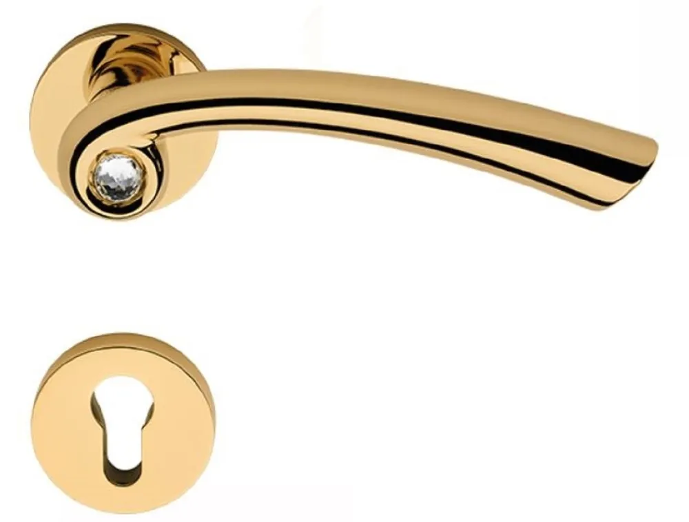 Casa Padrino set di maniglie per porte di lusso con vetro cristallo Swarovski oro 16,4 x H. 5,2 cm - Qualità di Lusso - Made in Italy Wochenendangebot