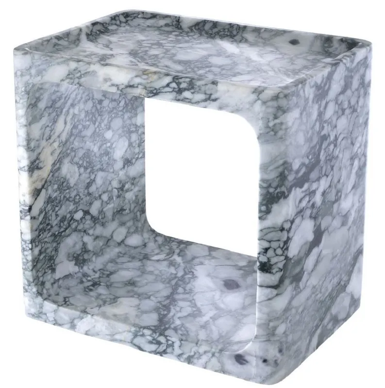 Casa Padrino tavolino di lusso in marmo bianco 42 x 30 x H. 40 cm - Mobili Soggiorno - Mobili di Lusso Highlight