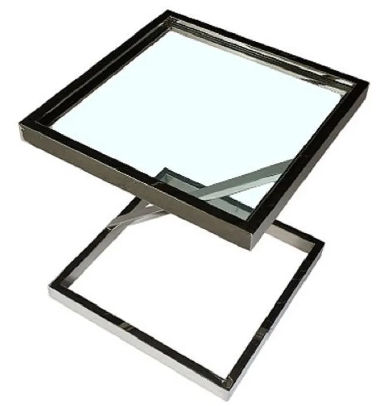 Begrenztes Angebot Casa Padrino tavolino di lusso argento 45 x 45 x H. 50 cm - Tavolo in Acciaio Inossidabile con Piano in Vetro - Mobili per Soggiorno