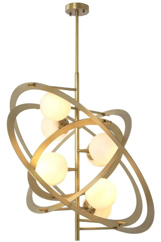 Casa Padrino lampadario di design ottone antico / bianco 92 x 80 x H. 80 cm - Qualità di Lusso Neuheit