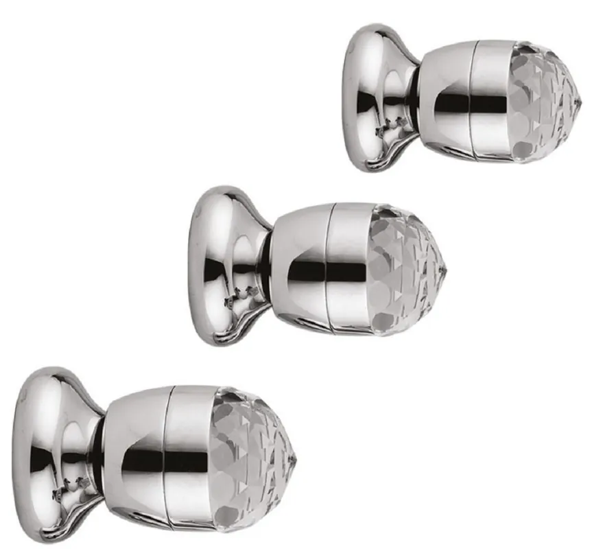Markenprodukt Casa Padrino set di rubinetti per doccia di lusso con cristallo Swarovski argento - Set Doccia per Bagno - Qualità di Prima Classe - Made in Italy