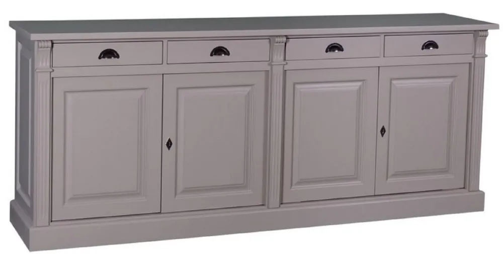 Sonderangebot Casa Padrino armadio da cucina in stile country con 4 porte e 4 cassetti grigio 219 x 51 x H. 90 cm - Armadio in Legno Massello - Mobili in Stile Country