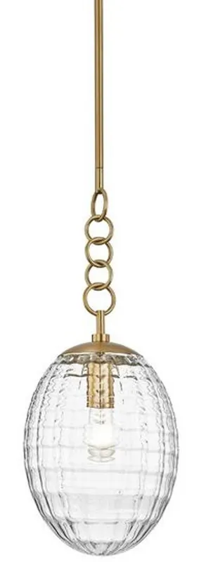 Casa Padrino lampada a sospensione di lusso ottone antico Ø 21,6 x H. 55,9 cm - Lampada a Sospensione con Paralume in Vetro a Forma di Uovo - Lampada da Soggiorno Echt