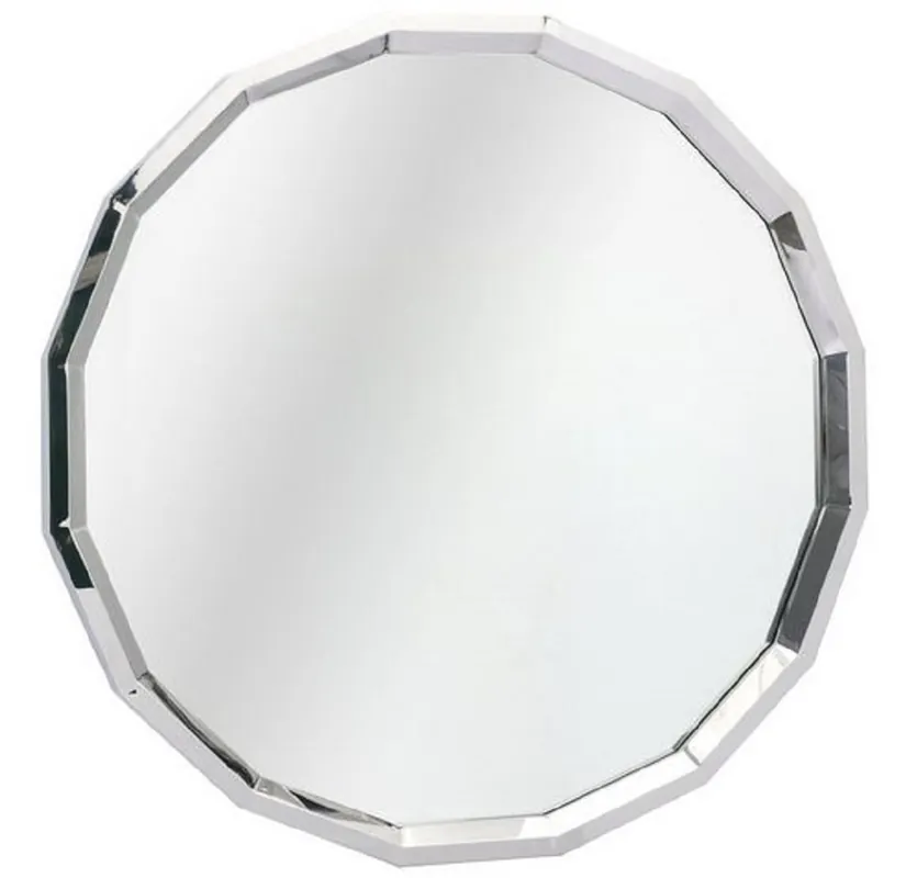 Casa Padrino specchio da parete in acciaio inossidabile di design argento 98 x H. 98 cm - Specchio da Salotto - Specchio Guardaroba - Specchio di Design - Collezione di Lusso Bestseller