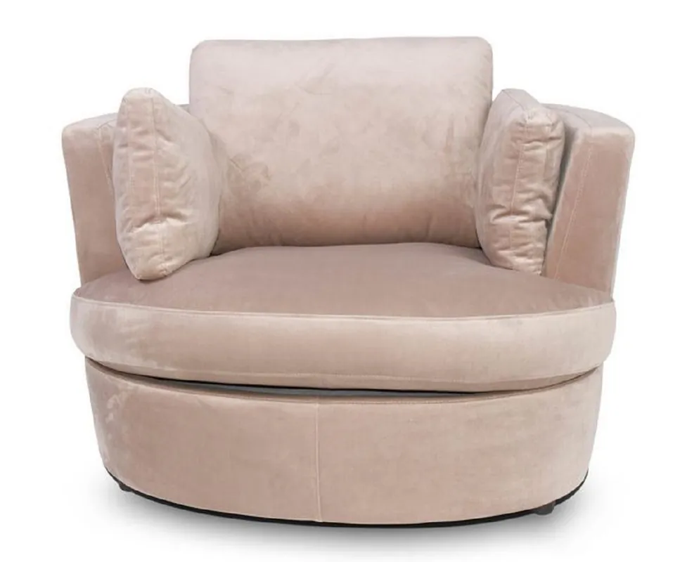 Super-Preis Casa Padrino Poltrona di Lusso in Velluto Champagne 101 x 94 x H. 78 cm - Poltrona da Salotto - Mobili da Soggiorno di Lusso