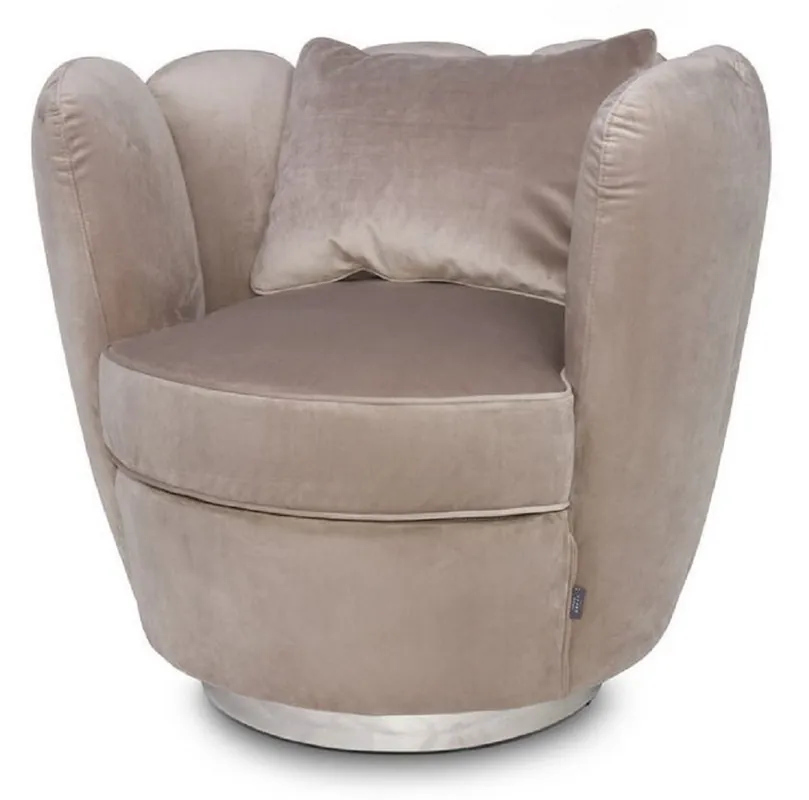 Top-Seller Casa Padrino poltrona in velluto di design champagne 85 x 77 x H. 75 cm - Mobili per Salotto di Design - Collezione di Lusso