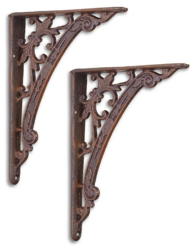 Saisonangebot Casa Padrino Set di Appendiabiti da Parete Art Nouveau in Ghisa Marrone Antico 14 x H. 18,6 cm - Decorazione Murale - Accessori Decorativi