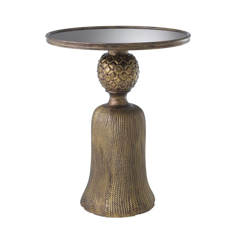 Must-Have Tavolo da pranzo di lusso Casa Padrino oro antico Ø 60 x H. 74,5 cm - lussuoso salotto