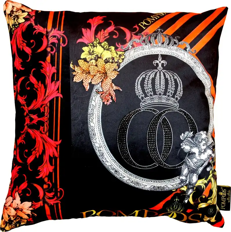 Harald Glööckler Cuscino di design Pompöös di Casa Padrino con strass Rosso / Nero - Collezione d'arte - Direkt Vom Hersteller