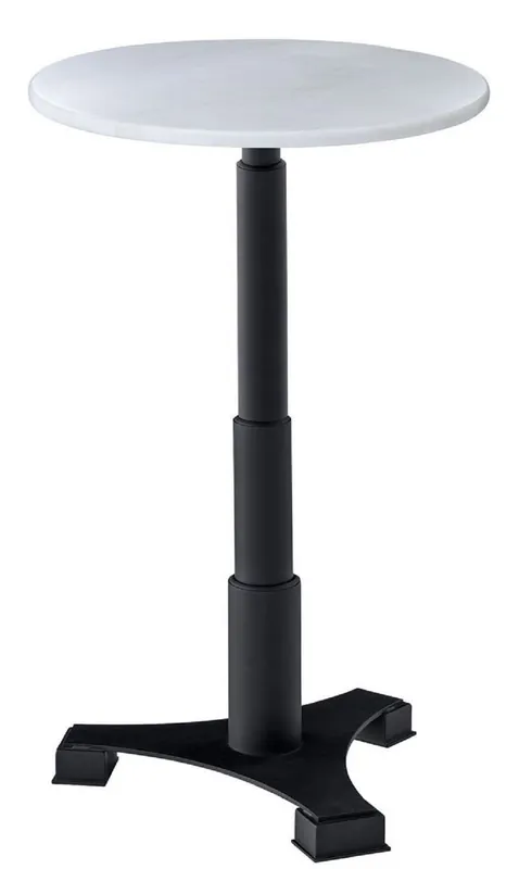 Rabatt Casa Padrino tavolo da bar di lusso bianco / nero Ø 60 x H. 110 cm - Tavolo da Bar con Piano Rotondo in Marmo - Mobili da Bar