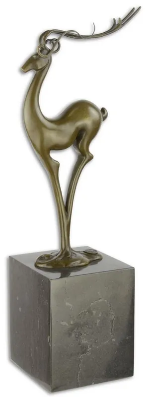 Casa Padrino scultura in bronzo di design antilope bronzo / nero 11,1 x 13,8 x H. 39 cm - Figura in Bronzo con Base in Marmo - Accessori Decorativi Heißes Angebot