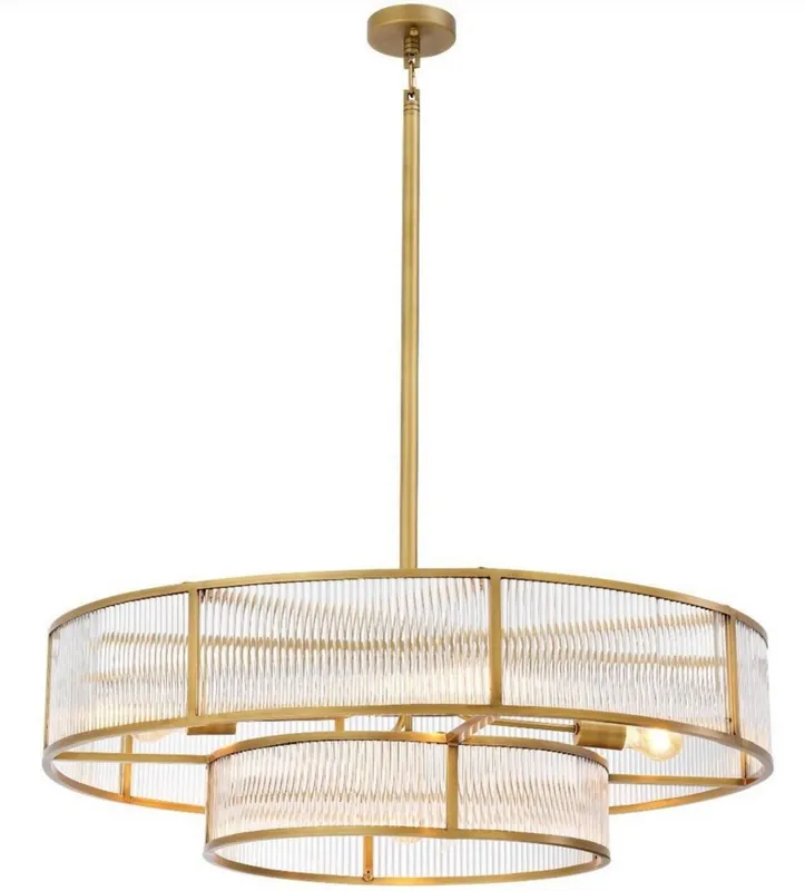 Super-Preis Casa Padrino lampadario di lusso ottone antico Ø 90 x H. 27 cm - Lampadario Rotondo - Qualità di Lusso