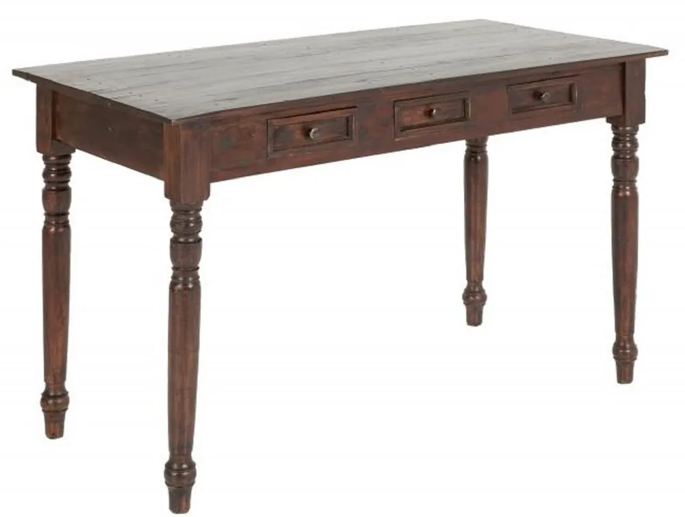 Sofort Bestellen Casa Padrino scrivania stile country in mogano con 3 cassetti marrone scuro 120 x 58 x H. 76 cm - Mobili da Ufficio in Stile Country