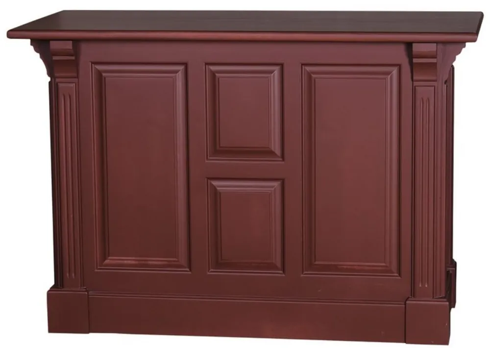Super-Preis Casa Padrino bancone bar in stile country bordeaux rosso 140 x 68 x H. 95 cm - Bancone Bar in Legno Massello con Porte e 2 Cassetti - Mobili in Stile Country