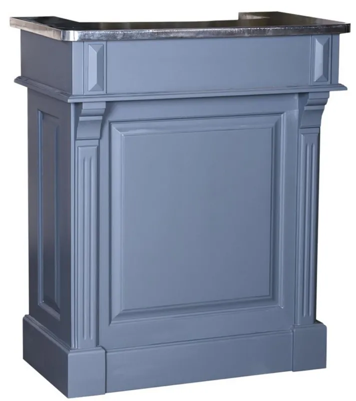 Angebot Casa Padrino bancone bar in stile country blu / argento 90 x 51 x H. 107 cm - Bancone Bar in Legno Massello con Piano Zincato