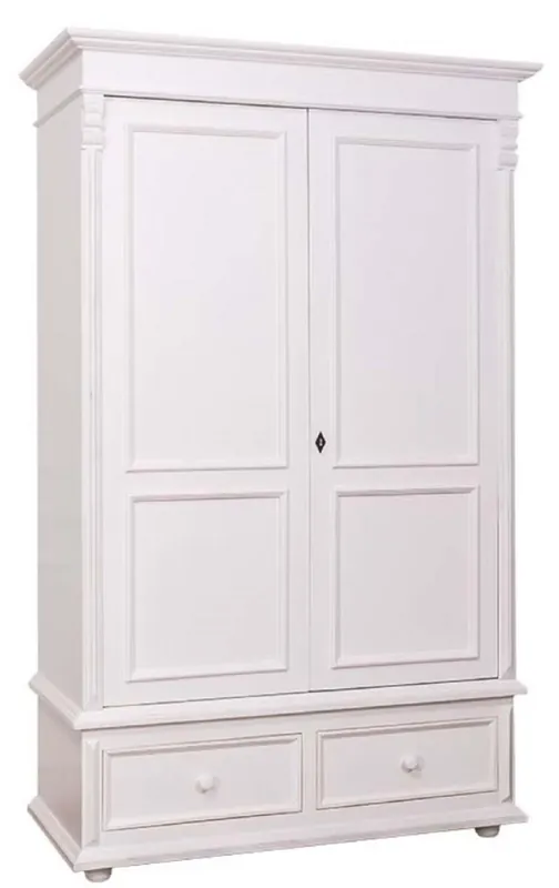 Markenprodukt Casa Padrino country-style wardrobe white - clothes cabinet Shabby H 206 cm W 127 cm D 61 cm - Mobili in Stile Country