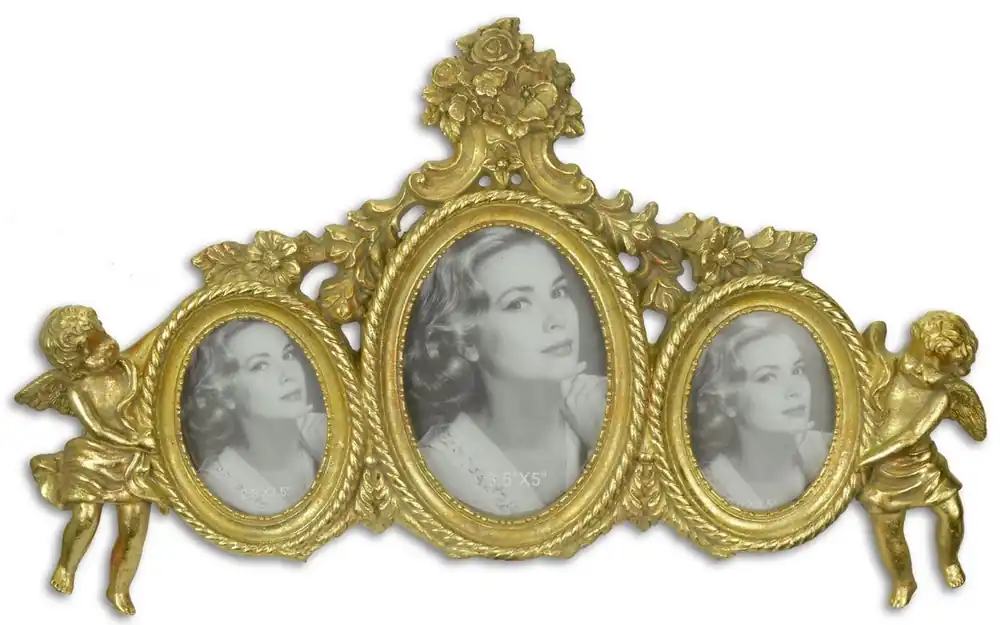 Geprüft Casa Padrino cornice immagini barocco con figure decorative di angelo oro 38,1 x H. 23,4 cm - Nobile e Sontuoso