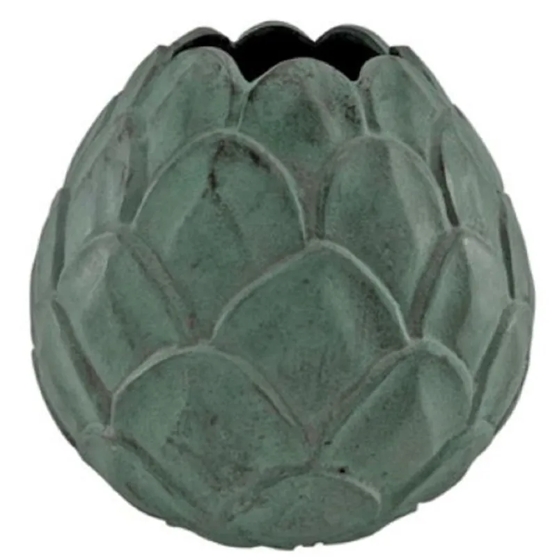 Casa Padrino vaso in alluminio verde menta Ø 29 x H. 28 cm - Vaso per Fiori Decorativo a Forma di Ananas Mega-Angebot