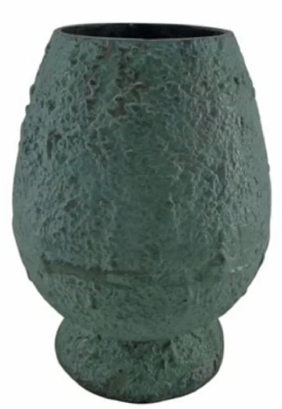 Casa Padrino Vaso Deco Verde Menta Ø 21 x H. 29 cm - Vaso per Fiori Rotondo in Alluminio - Accessori Decorativi Wochenendangebot