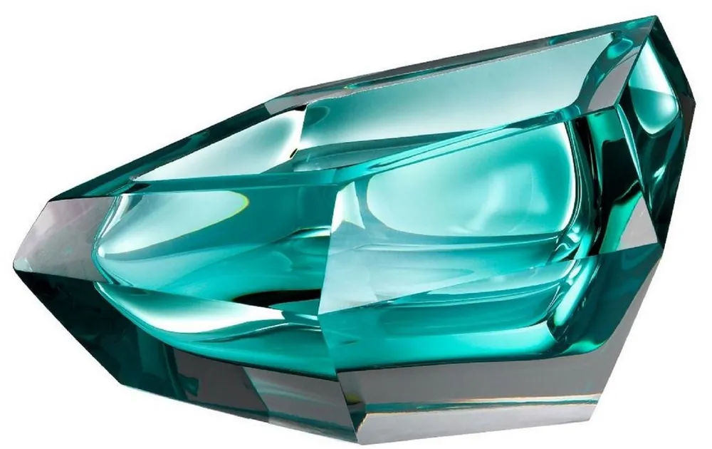 Casa Padrino ciotola di vetro di cristallo di lusso turchese 22 x 14 x H. 10,5 cm - Ciotola di Design Deco - Accessori Decorativi Bestpreis