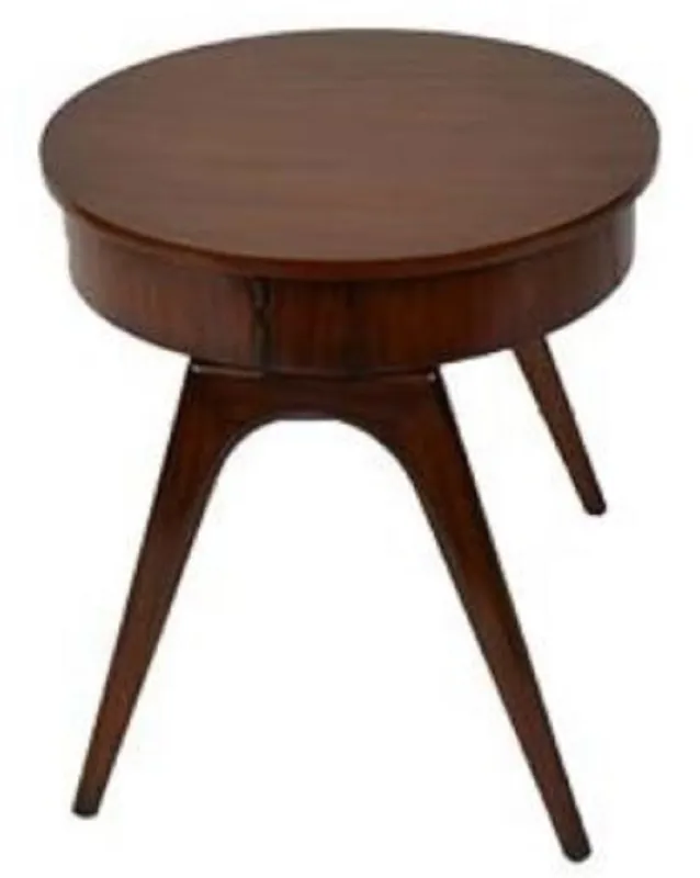 Casa Padrino tavolino di lusso marrone scuro Ø 54 x H. 54 cm - Tavolo Rotondo in Mogano con 2 Cassetti - Qualità di Lusso Expressversand