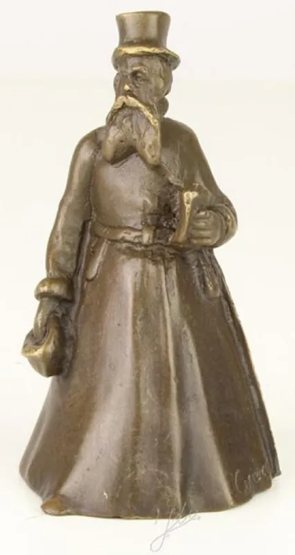 Casa Padrino Campanello da Tavolo Art Nouveau Signore Bronzo / Oro 5,5 x 5,5 x H. 9,9 cm - Campanello di Servizio Campana - Accessori Hotel e Catering Markenprodukt