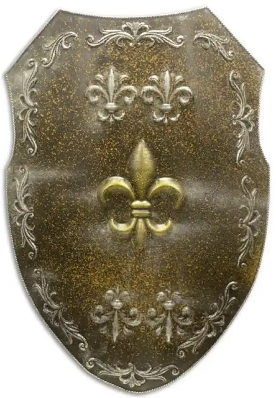 Casa Padrino scudo cavaliere in metallo argento antico / ruggine 49 x H. 71 cm - Decorazione Medievale - Decorazione Murale Knallerangebot